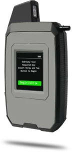 SoberTrack handheld breath-alcohol testing device with touchscreen